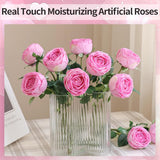 5Pcs Rose Real Touch Artificial Silk Flowers With Stems - Lifelike Latex Austin Rose Peony For Wedding Bouquets, Home Decor, Diy Floral Arrangements