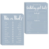 20Pcs Who Knows The Birthday Girl Best Theme Birthday Party Game Cards-3-In-1 Minimalist Blue Birthday Party Game Cards For Girls Teens Adult-Party Activity Supplies & Decorations?5 ''X7 ''?-A07