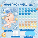 Pin The Pacifier On The Baby Shower Games Blue Balloon Baby Shower Decoration With Large Poster 48 Stickers Blindfold Pin Game For Birthday Party Decorations Activities Supplies
