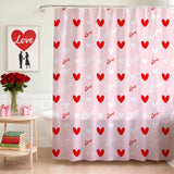 Valentines Shower Curtain Pink Red Heart Bathroom Shower Curtain Valentine Love Hearts Shower Curtains Bathtub Decor With 12 Hooks 72X72 Inches