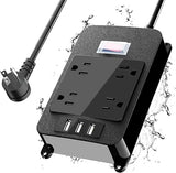 Outdoor Waterproof Power Strip 4 Outlets 3 USB 6 Ft Extension Cord Surge Protector