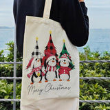 Christmas Penguin Canvas Tote For Women - Aesthetic Merry Christmas Cute Shopping Grocery Beach Bag - Gifts For Women, Teacher, Reusable