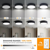 Modern Flush Mount LED Ceiling Light Matte Black 11.8 Inch 5CCT Dimmable Ceiling Fixture