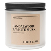 Sandalwood White Musk Scented Candle, 12Oz Natural Soy Wax, 2 Wick Aromatherapy Candles For Home, 70Hours Burn Time, Non Toxic, Clean Burn, Gifts For Women, Yoga, Stress Relief, Relaxation