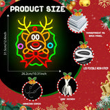 Christmas Neon Sign Wreath Elk Neon Sign For Wall Decor Deer Led Neon Christmas Lights Dimmable Reindeer Light Up Signs For Window Wall Art For Bedroom Festival Xmas Party Home Decoration Gift