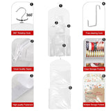 Hanging Gift Wrapping Paper Storage, 40"X17" White Double-Sided Christmas Wrapper Bag Container, Oxford Craft Roll Organizer, Present Wrap Holder For Bedroom Closet, Door, Cabinet