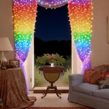 300 Led Curtain Lights, Outdoor And Indoor Christmas Fairy Lights, Waterproof Curtain String Light, 8 Flashing Modes For
