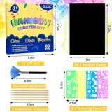 60 Pcs Scratch Art For Kids, Rainbow Scratch Paper, Black Magic Scratch Off Craft Set For 3 4 5 6 7 8 9 10 Years Old Girls And Boys Kids, Party Games Christmas Birthday Easter Gifts