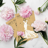 25Pcs Bridal Shower Game Cards Kraft Paper Guess The Dress Wedding Games Fun Romantic Drawing Party Supplies Favors