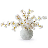 3Pcs Artificial White Cherry Blossom Branches 40" Fake Silk Cherry Blossoms Flowers With Long Stem For Wedding Decorations Table Centerpieces Vase Arrangement Home Decor (White)
