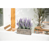 Purple Artificial Lavender Flowers With Decorative Tray Wooden Box 9 Inches - Lifelike Faux Lavender Plants For Home And Office Decor, Fake Lavender Rustic Farmhouse Style