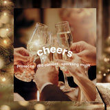 Cheers Scented Holiday Candle - Aesthetic Winter Candle For Home, Prosecco, Red Currant & Sparkling Musk, Clean Coco Wax Blend, Vegan, Paraben Free, 50-Hour Burn, Christmas Decor - 8Oz