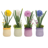 4Pcs Fake Flowers In Vase, Babys Breath Artificial Flowers Indoor, Fake Potted Plants, Hydrangeas, Desk Plants For Home Indoor Bathroom Kitchen Shelf Office Decor(Plastic Vase)