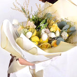 20 Sheets Gold Flower Wrapping Paper, Waterproof Translucent Korean Floral Paper For Flower Bouquet Wraps Gift Packaging Florist Supplies (22.8 X 22.8 Inch)