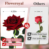 15Pcs Burgundy Roses Artificial Flowers 4.33" Velvet Flowers With Long Stem Fake Roses For Valentine'S Day, Wedding Bridal Bouquets, Floral Arrangement, Table Centerpieces, Home Decorations