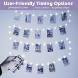 Photo Clips String Lights For Girls: Usb Powered 40Ft 120Led 50Clips - Waterproof/8 Modes/Remote/Timer Fairy Light For B