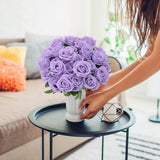 72 Pcs Artificial Roses Light Purple Fake Silk Roses Realistic Roses Faux Flower Indoor Wedding Home Decor, Birthday Decorations