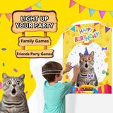 Cat Birthday Party Games For Kids, Pin The Bow On The Cat, Themed Pet Party Decorations Favors Supplies - 32 Stickers