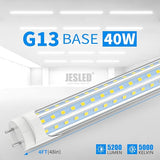 12 Pack 4FT T8 LED Tube Lights 40W 5200LM 5000K D Shaped Type A B Warehouse Garage Replacement