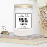 You Nique Designs Smells Like Boston Terrier Farts Soy Candle 8Oz - Dog Farts Candle Boston Terrier Gifts For Boston Terrier Lovers - Boston Terrier Gifts For Women, Men (Lavender & Vanilla)