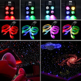 4 Colors 36W Twinkle Starlight Headliner Kit With Bluetooth App+Remote Control, 9.8Ft Total 800Pcs*0.75Mm/0.03In Optical Fiber Cables Music Sync Fiber Optic Star Ceiling Sky Lights For Car Home