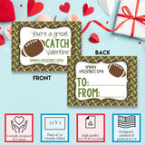 You'Re A Great Catch Football Themed Valentine'S Day Cards For Kids To Give To Friends & Classmates, Thirty (30) 3.5" X 5" Fill In Cards (Without Envelopes) By Amandacreation
