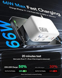 66W Retractable Wall Charger 4 in 1 USB C Lightning Fast Charging Block