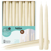 30 Count Household Ivory Taper Candles - 10 Inches - Premium European Quality - 8 Burn Hours - Bulk Pack Unscented Dripless And Smokeless Home Décor, Restaurant, Wedding, & Party Candlesticks