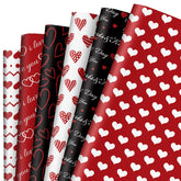 12 Sheet Valentine'S Day Wrapping Paper Red White Black Hearts Wrapping Paper Sweet Love Art Paper For Wedding Anniversary Baby Shower Birthday Gift Packing, 19.7 X 27.6 Inch, Folded Flat