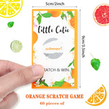 60 Pack Little Cutie Scratch Off Cards Little Cutie Baby Shower Games Orange Theme Scratch Off Cards For Little Cutie Baby Shower Birthday Party Supplies