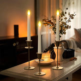 Flameless Candles With Remote Timer, 7.9" Ivory Battery Operated Led Taper Dripless Floating Flickering Candles For Wedding Halloween Thanksgiving Christmas Themed Party Valentines Decorations
