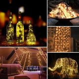2 Pack Solar String Lights Outdoor 66FT 200 LED Warm White Waterproof Fairy Lights 8 Modes for Garden Patio Wedding Party Decor