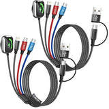 4 in 2 Multi Charging Cable 5FT Apple Watch iPhone USB C Fast Charger Cord