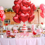 15Pcs 18 Inch Red Heart Balloons Valentine’S Day Heart Shape Foil Mylar Balloons Decoration For Romantic Valentine'S Day Wedding Bridal Shower Anniversary Engagement Party Supplies