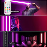 6 Pack 4FT RGB Tube Lights Rechargeable DJ Neon Light Bars with Stands Case for Stage Party