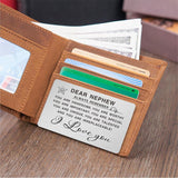 Nephew Gifts, Nephew Inspirational Engraved Wallet Card