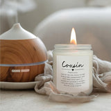 Cousin Gifts For Women Candles, Best Cousin Gifts For Women, Gifts For Cousins Female, Cousin Gifts From Cousin, Cousin Jar Candle (Wood Sage & Sea Salt), White