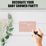 3.5 X 2.1 Inches Baby Shower Diaper Raffle Tickets, 50 Pcs Minimalism Pink Tickets For For Girl Or Boy Baby Shower Invitations?Baby Shower Game, Gender Reveal Game, Baby Shower Activity Supplies-A04