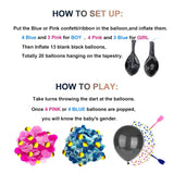 Baby Gender Reveal Party Supplies Game Ideas Kit, Baby Gender Dart Board Games, Blue Pink Confetti With Balloons, Boy Or Girl, He Or She Navy And Blush Gender Reveal Decorations