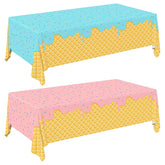 Ice Cream Party Supplies: 2-Pack Ice Cream Birthday Party Decorations,Disposable Plastic Tablecloth, Ideal Table Cover For Kids & Girls Birthday, Baby Shower & Themed Parties, 54 X 108 Inch