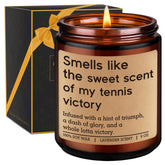 Scented Candle - Tennis Gifts For Women, Men - Funny Sports Themed Accessories Gifts For Tennis Player, Lover, Team - Funny Graduation, Valentines Day, Birthday Ideas For Boy, Him, Female, Mom