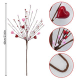 4 Pack Valentine’S Day Picks, 24.4" Heart Shaped Berry Picks Artificial Red Berry Flower Stems Artificial Berries Branches For Valentine’S Day Wedding Anniversary Decor