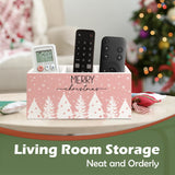 Merry Christmas Kitchen Utensil Holder, Pink Christmas Xmas Tree Snowflake Wooden Utensil Holder Organizer For Kitchen Countertop Counter Shelf Table Decor