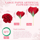 2 Pcs 5 Ft Large Rose Flowers Giant Artificial Roses Valentine Standing Huge Handcrafted Flowers For Window Reception Banquet Ceremony Floral Decor Garden Hotel Office Birthday Wedding Party