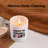 Queen Of The Pickleball Court Pickleball Gifts For Women Mom Sister Aunt Scented Candle For Home Office Pickleball Lovers Players Jar Candle Sage Floral Lavender Scent 9.5 Oz