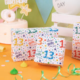 Birthday Wrapping Paper Sheet - 6 Sheets Colorful 13Th Birthday Design Folded Flat For Bday, Party, Baby Showers - 19.7 Inch X 27.5 Inch Per Sheet