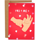 Funny Valentine'S Day Card For Him - Funny Anniversary Cards For Husband Wife - Naughty Dirty Inappropriate Birthday Card For Boyfriend - You + Me Equation Card