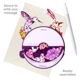 SANTORO Pirouette, 3D Pop Up Greeting Card - Hummingbirds (Blush) - For Her, Wife, Sister, Daughter, Birthday, Bird Lovers | Thank You | Get Well Soon | Mother's Day