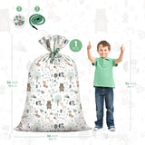 Extra Large Woodland Animal Baby Shower Plastic Gift Bags 56*36 Inch Jumbo Forest Animal Present Gift Bag Baby Girls Boys Newborn Parties Favors Decorations Hello Baby Whimsical Hand Drawn Style