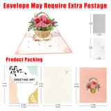 Carnation Flower Basket Pop Up Card,3D Pop Up Flower Cards For Birthday, Mother'S Day, Thank You, Get Well, Anniversary, Thinking Of You, Congratulations Gifts